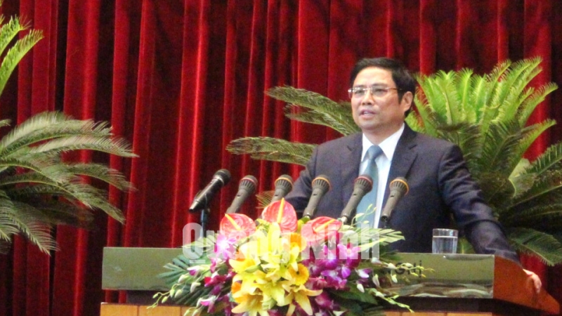 Đồng chí Phạm Minh Chính phát biểu tại kỳ họp.