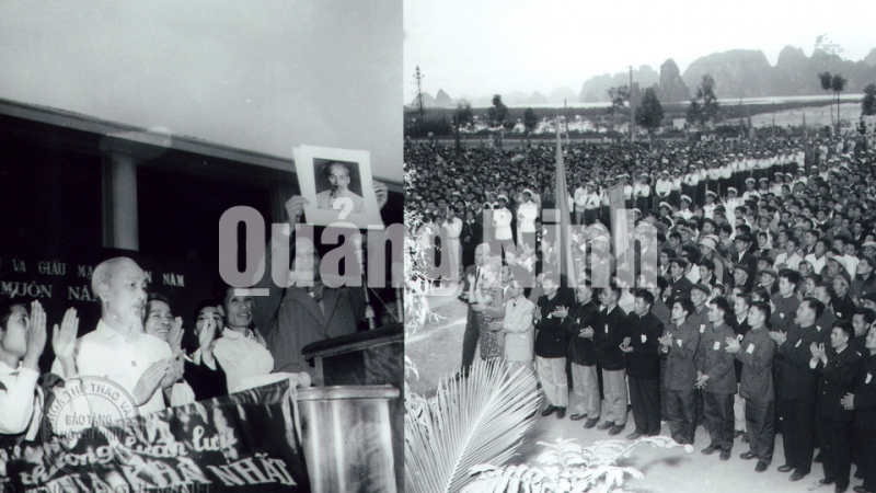 Chủ tịch Hồ Chí Minh tặng đồng bào, cán bộ, các lực lượng vũ trang tỉnh Quảng Ninh tấm ảnh chân dung của Người (2-2-1965).