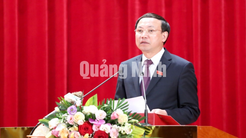 Đồng chí Nguyễn Xuân Ký, Bí thư Tỉnh ủy, Chủ tịch HĐND tỉnh, phát biểu tại kỳ họp (11-2020). Ảnh: Thu Chung