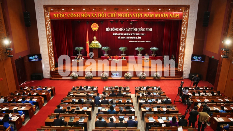 Quang cảnh kỳ họp thứ 15, HĐND Khóa XIII, nhiệm kỳ 2016-2021 (12-2019). Ảnh: Hùng Sơn