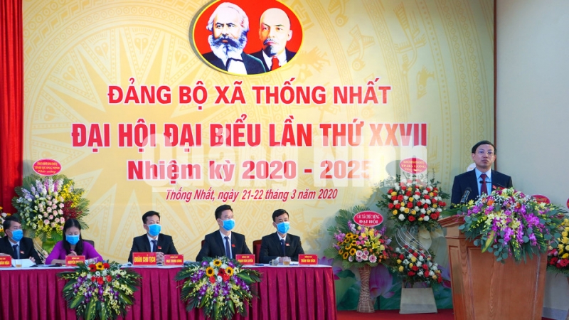 Bí thư Tỉnh ủy Nguyễn Xuân Ký chỉ đạo tại Đại hội (3-2020). Ảnh: Hồng Nhung