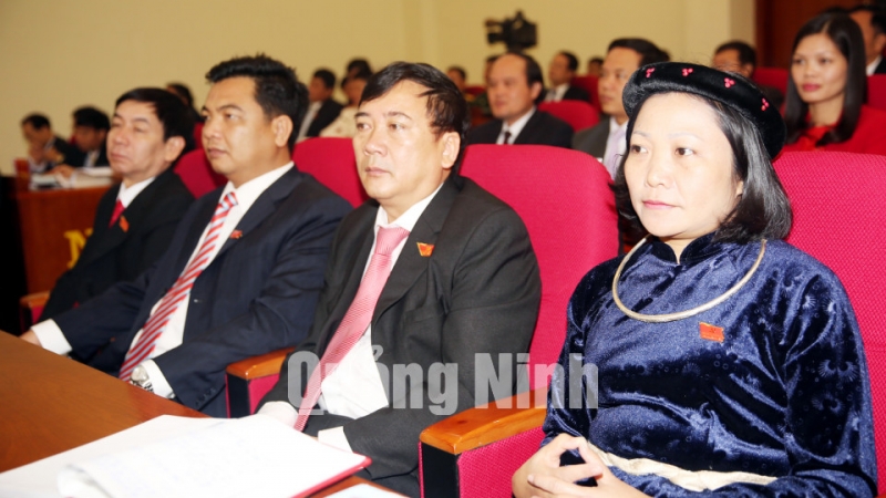 Các đại biểu nghe phát biểu chỉ đạo của đồng chí Nguyễn Sinh Hùng, Ủy viên Bộ Chính trị, Chủ tịch Quốc hội