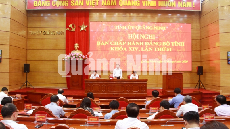 Hội nghị lần thứ 51, Ban Chấp hành Đảng bộ tỉnh khóa XIV, nhiệm kỳ 2015-2020 (6-2020). Ảnh: Mạnh Trường