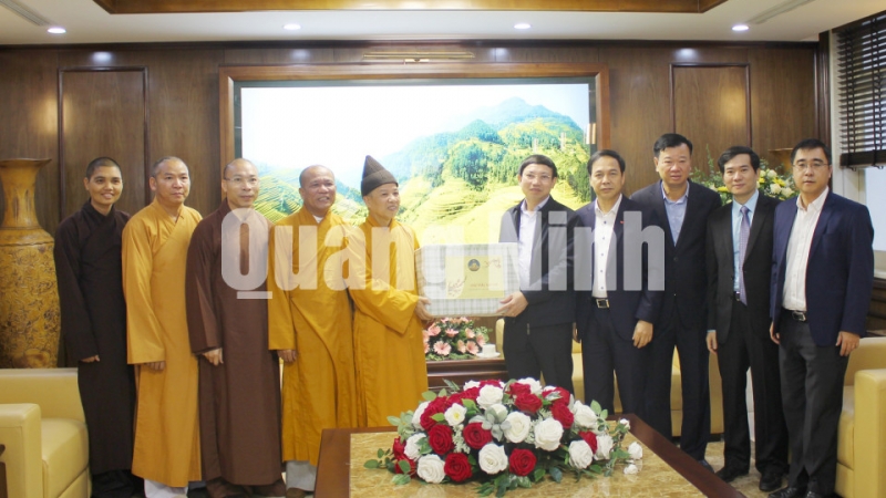 Ban Trị sự Giáo hội Phật giáo Việt Nam tỉnh Quảng Ninh chúc Tết tỉnh (1-2020). Ảnh: Thu Chung