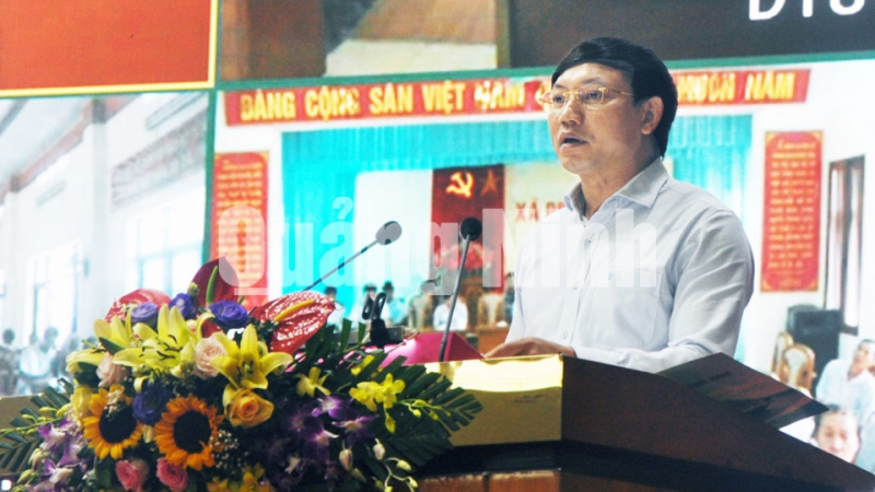 Đồng chí Nguyễn Xuân Ký, Phó Bí thư Thường trực Tỉnh ủy, phát biểu chỉ đạo tại hội nghị (5-2019). Ảnh: Thu Chung