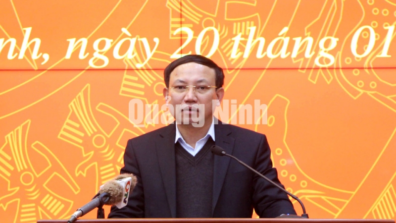 Đồng chí Nguyễn Xuân Ký, Bí thư Tỉnh ủy, Chủ tịch HĐND tỉnh, phát biểu kết luận Hội nghị (1-2021). Ảnh: Thu Chung