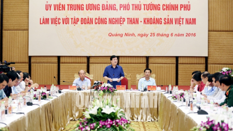 Phó Thủ tướng Trịnh Đình Dũng làm việc với Tập đoàn CN Than-Khoáng sản Việt Nam
