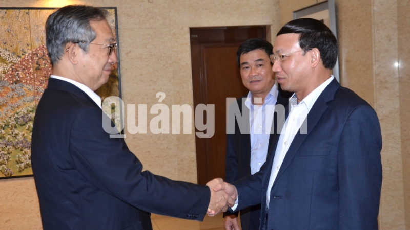 Tại buổi làm việc, lãnh đạo tỉnh Quảng Ninh và ngài Đại sứ khẳng định sẽ thúc đẩy hơn nữa mối quan hệ giữa Quảng Ninh và Nhật Bản trên tất cả các lĩnh vực (6-2020). Ảnh: Hoàng Nga
