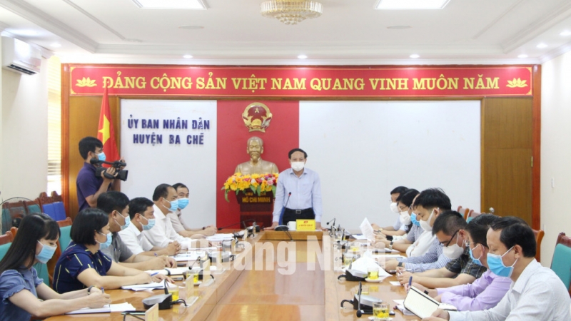 Quang cảnh buổi làm việc với huyện Ba Chẽ (5-2021)