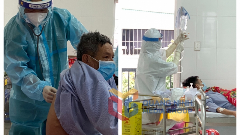 Điều trị bệnh nhân Covid-19 tại Bệnh viện số 2 (đặt tại Bệnh viện Phổi Quảng Ninh) (2-2022). Ảnh: Nguyễn Hoa