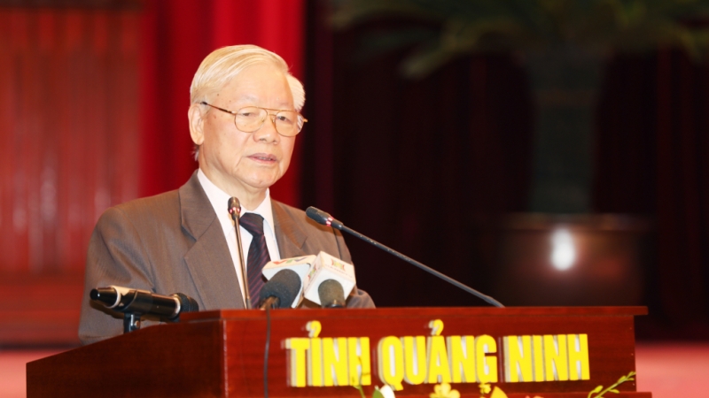 Tổng Bí thư Nguyễn Phú Trọng phát biểu tại buổi làm việc (4-2022). Ảnh: Đỗ Phương