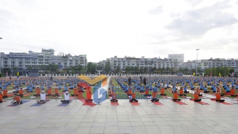 Ngày Quốc tế Yoga có gần 3.000 người tham gia biểu diễn Yoga ở mọi lứa tuổi (6-2022). Ảnh: Khánh Giang