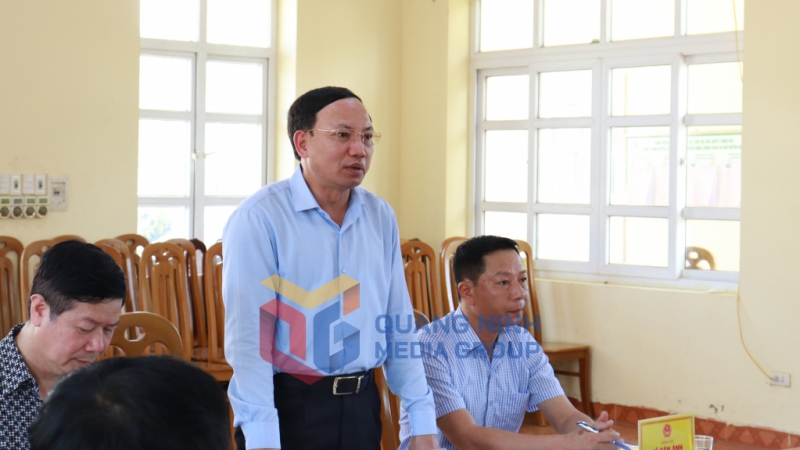 Đồng chí Nguyễn Xuân Ký, Bí thư Tỉnh ủy phát biểu chỉ đạo tại buổi làm việc (7-2022). Ảnh: Hoàng Quỳnh
