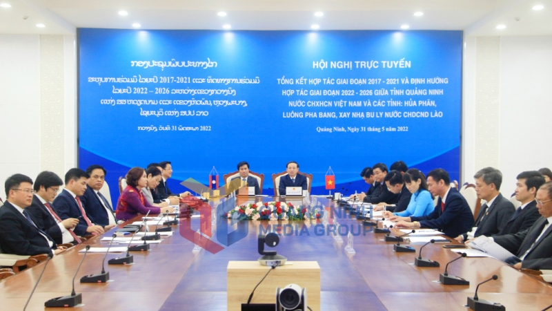 Các đại biểu tham dự hội nghị tại điểm cầu tỉnh Quảng Ninh (7-2022). Ảnh: Mạnh Trường