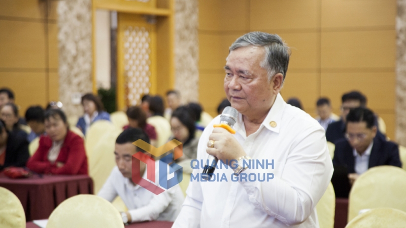 Ông Lê Quang Thắng, Chủ tịch HĐQT Công ty Cổ phần Đầu tư xây dựng Việt Long tham gia ý kiến vào dự thảo Luật Đất đai (sửa đổi) (2-2023). Ảnh: Thành Công