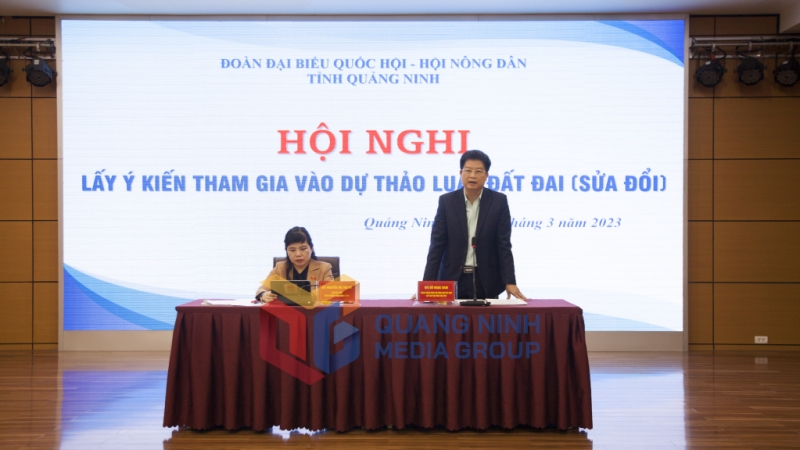 Ông Đỗ Ngọc Nam, Chủ tịch Hội Nông dân tỉnh Quảng Ninh phát biểu tại hội nghị (2-2023). Ảnh: Thành Công