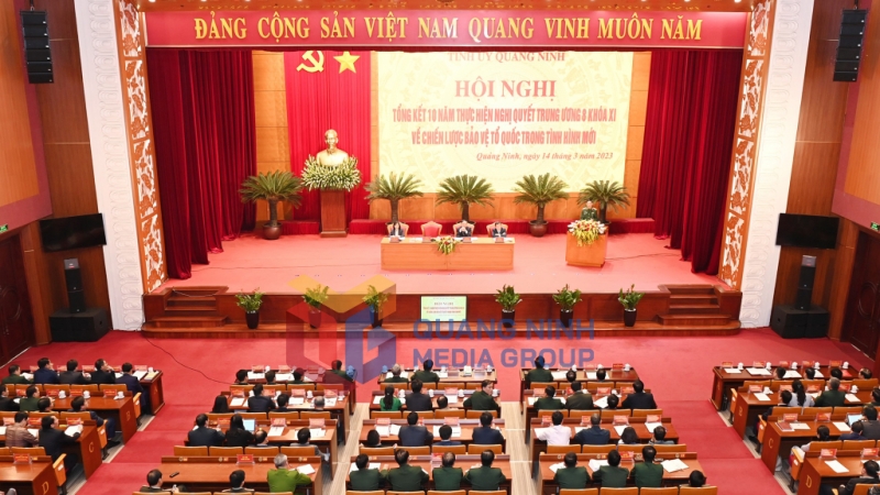 Hội nghị tổng kết 10 năm thực hiện Nghị quyết Trung ương 8 khóa XI (3-2023). Ảnh Thu Chung
