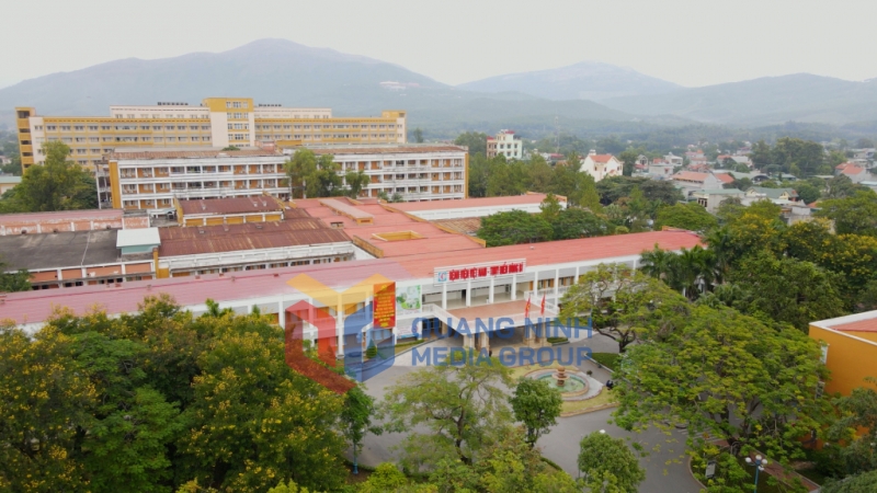 Quang cảnh Bệnh viện Việt Nam - Thụy Điển Uông Bí được chụp từ trên cao (4-2023). Ảnh: Nguyễn Hoa