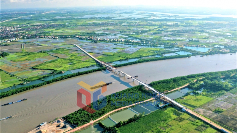 Cầu Sông Chanh 2 kết nối đôi bờ Hà Nam - Hà Bắc (11-2021). Ảnh: Ngỗ Dịu