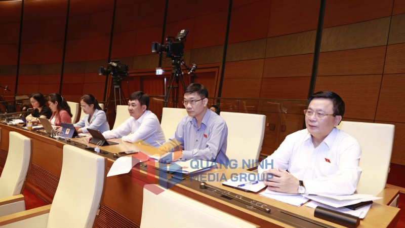 Các đại biểu Quốc hội tỉnh Quảng Ninh dự phiên làm việc (5-2023). Ảnh: Nguyễn Thanh