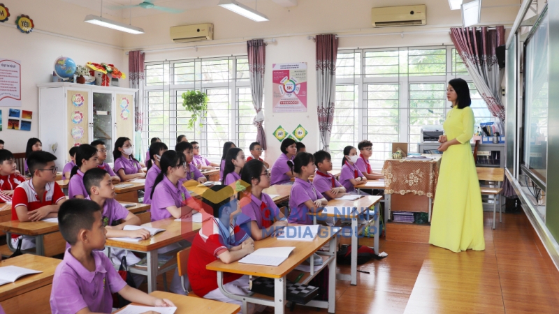 Một tiết học của lớp 5A4, Trường Tiểu học Trần Hưng Đạo (5-2023). Ảnh: Đặng Dung