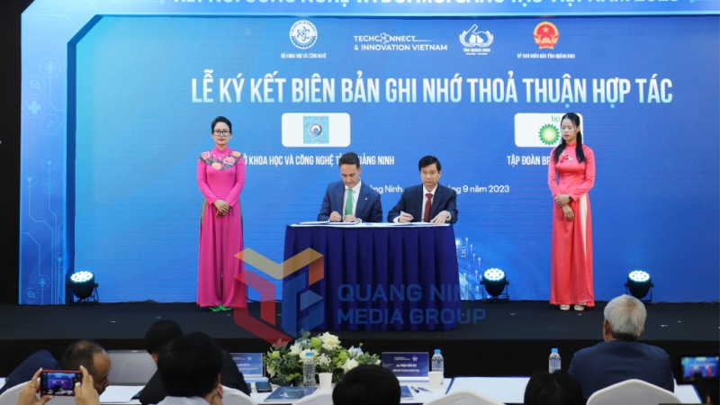 Tập đoàn BQ ký kết hợp tác với Sở KH&CN tỉnh Quảng Ninh. Ảnh: Hoàng Quỳnh