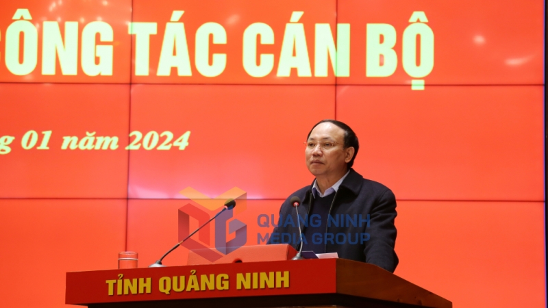 Đồng chí Nguyễn Xuân Ký, Ủy viên Trung ương Đảng, Bí thư Tỉnh ủy, Chủ tịch HĐND tỉnh, phát biểu chỉ đạo tại các hội nghị (1-2024). Ảnh: Thu Chung