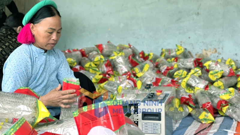 Người dân xã Húc Động, huyện Bình Liêu nâng cao thu nhập nhờ phát triển sản phẩm OCOP Miến dong Bình Liêu (3-2024). Ảnh: Nguyễn Ngọc
