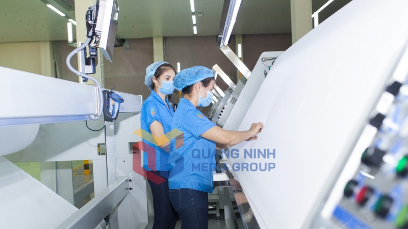 Sản xuất vải dệt tại Công ty TNHH KHKT Texhong Liên hợp Việt Nam (KCN Cảng biển Hải Hà) (9-2024). Ảnh: Mạnh Trường