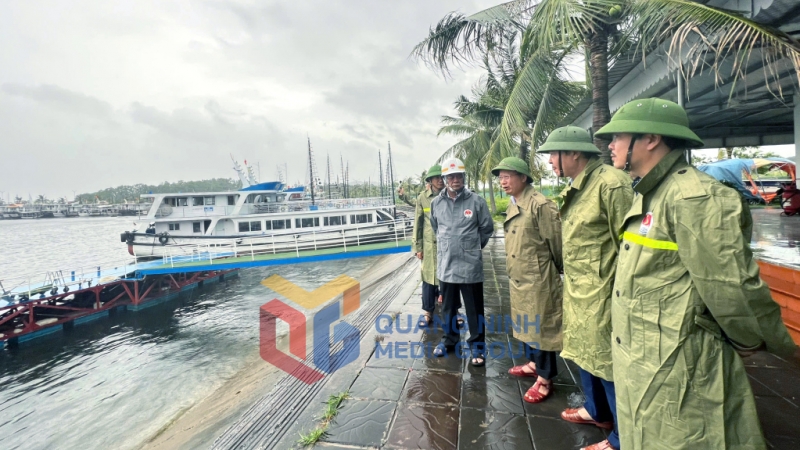 Bộ trưởng Bộ Nông nghiệp và Phát triển Nông thôn Lê Minh Hoan cùng Chủ tịch UBND tỉnh Quảng Ninh Cao Tường Huy kiểm tra tại Cảng tàu khách quốc tế Tuần Châu (9-2024). Ảnh: Thu Chung