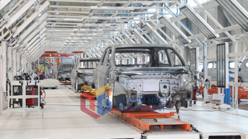 Dây chuyền lắp ráp xe ô tô thương hiệu Skoda của Nhà máy ô tô Thành Công Việt Hưng (9-2024). Ảnh Đỗ Phương