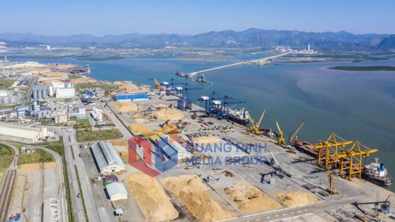Xuất khẩu các nguyên liệu từ gỗ tại cảng Cái Lân (10-2024). Ảnh: Đỗ Giang