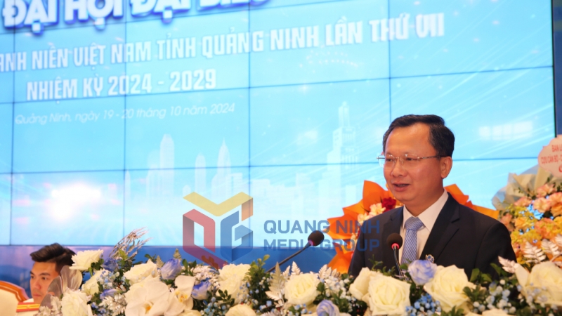 Đồng chí Cao Tường Huy, Phó Bí thư Tỉnh ủy, Chủ tịch UBND tỉnh phát biểu tại Đại hội (10-2024). Ảnh: Minh Đức