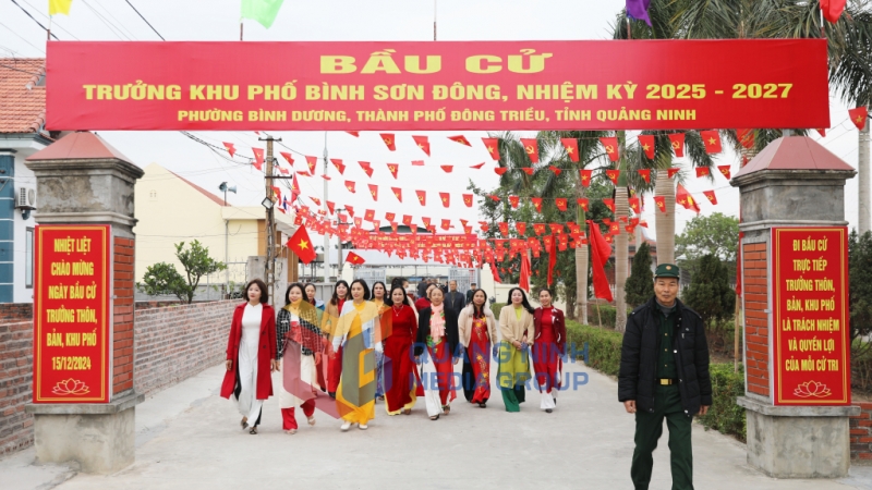 2024-12_Điểm bầu cử tại khu phố Bình Sơn Đông, phường Bình Dương, TP Đông Triều. Ảnh: PV