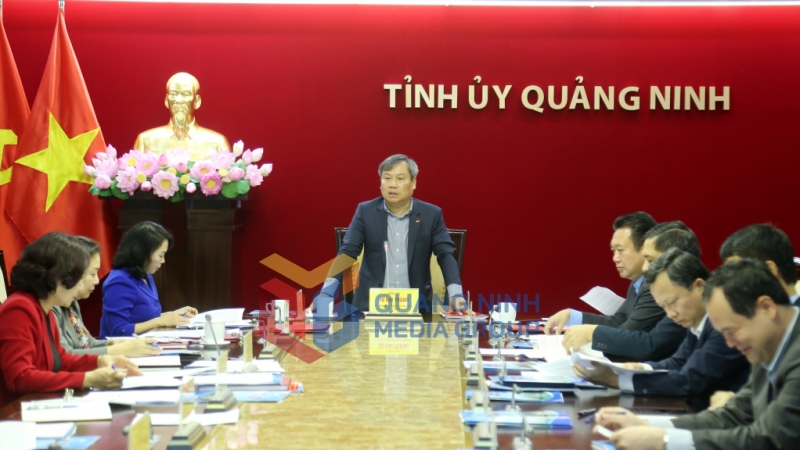 Đồng chí Vũ Đại Thắng, Ủy viên Trung ương Đảng, Bí thư Tỉnh ủy, chủ trì và kết luận hội nghị Ban Thường vụ Tỉnh ủy (1-2025). Ảnh: Thu Chung