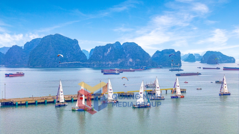 Cuộc đua thuyền buồm vòng quanh thế giới Clipper Race cập Cảng tàu khách quốc tế Hạ Long (2-2025). Ảnh: Hùng Sơn