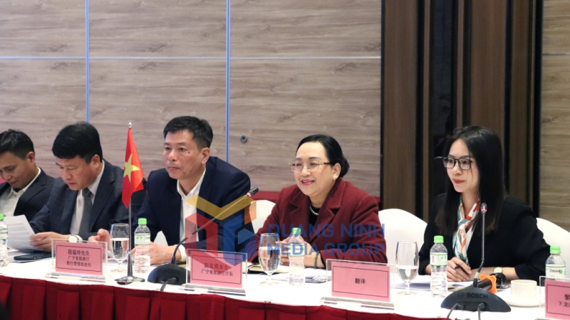 Đại diện Sở Du lịch tỉnh Quảng Ninh chia sẻ về tiềm năng, lợi thế phát triển du lịch của Quảng Ninh (2-2025). Ảnh: Hoàng Quỳnh