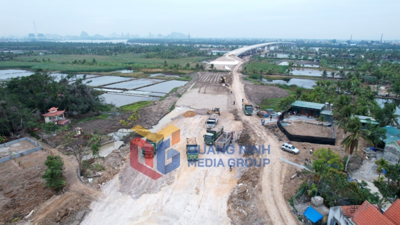 2025-03_Dự án Đường ven sông kết nối cao tốc Hạ Long - Hải Phòng đến TX Đông Triều - thi công giai đoạn 1. Ảnh: Đỗ Phương