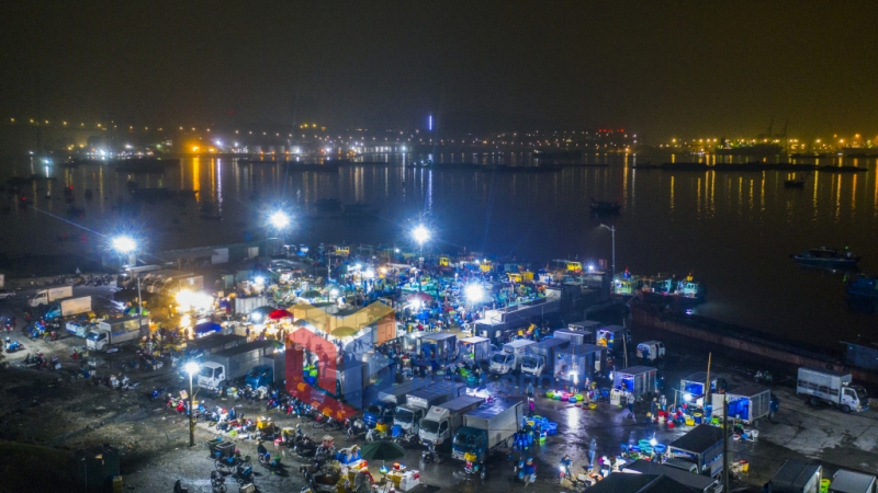 Chợ hải sản buổi sớm (3-2025). Ảnh: Đỗ Giang