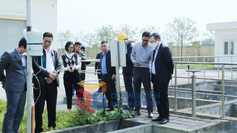 Đoàn giám sát kiểm tra việc vận hành trạm xử lý nước thải sinh hoạt tập trung TP Móng Cái  (3-2025). Ảnh: Nguyễn Thanh