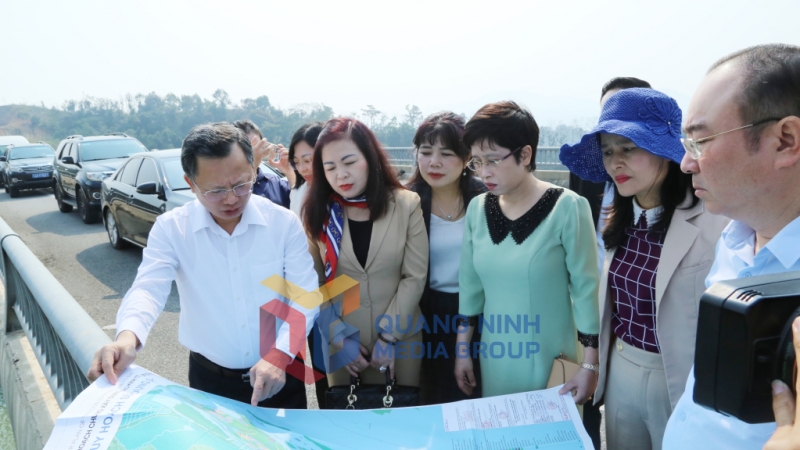 Đoàn khảo sát theo dõi quy hoạch sử dụng đất huyện Vân Đồn (3-2025). Ảnh: Nguyễn Thanh