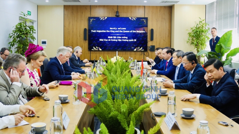 Đồng chí Vũ Đại Thắng, Ủy viên Trung ương Đảng, Bí thư Tỉnh ủy tiếp xã giao Nhà Vua Vương quốc Bỉ Philippe (4-2025). Ảnh: Thu Chung