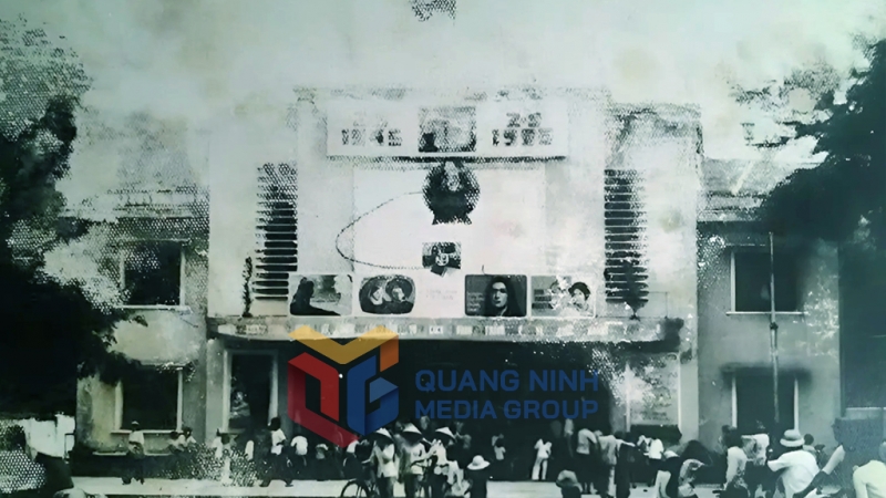 Rạp chiếu bóng Công nhân Cẩm Phả là một trong những biểu tượng về văn hoá ở Cẩm Phả. Ảnh tư liệu chụp năm 1985