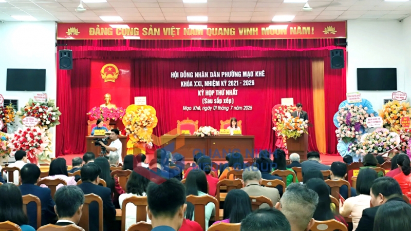 Quang cảnh kỳ họp HĐND phường Mạo Khê lần thứ nhất  (7-2025). Ảnh: PV
