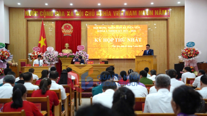 Quang cảnh Hội đồng nhân dân xã Tiên Yên kỳ họp thứ nhất, nhiệm kỳ 2021-2026 (7-2025). Ảnh: PV