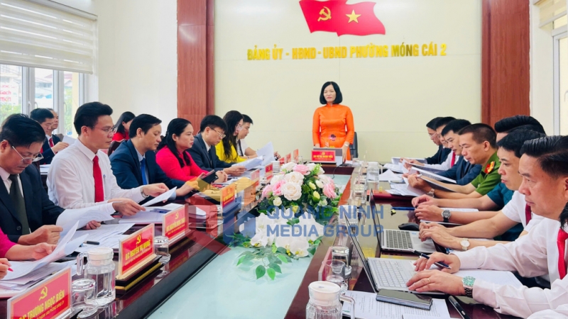 Hội nghị Ban Chấp hành Đảng bộ phường Móng Cái 2 (7-2025). Ảnh: PV
