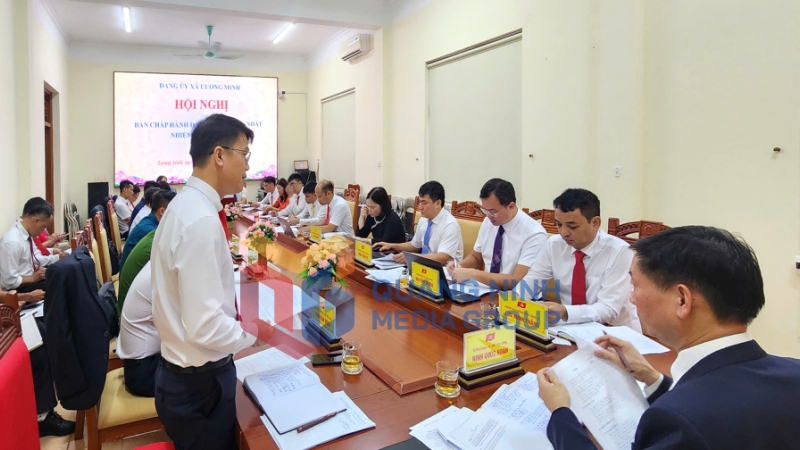 Hội nghị Ban Chấp hành Đảng bộ xã Lương Minh lần thứ nhất (7-2025). Ảnh: PV