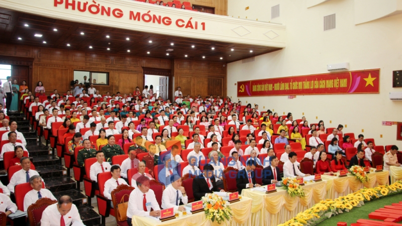 Các đại biểu tham dự Đại hội đại biểu Đảng bộ phường Móng Cái 1 lần thứ I, nhiệm kỳ 2025 -2030 (7-2025). Ảnh: Mạnh Trường