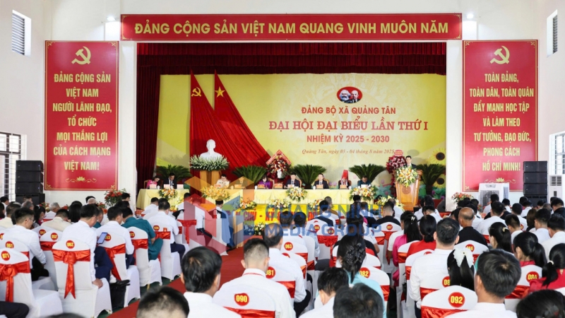 Đại hội Đại biểu Đảng bộ xã Quảng Tân lần thứ I, nhiệm kỳ 2025 - 2030 (8-2025). Ảnh: Hằng Ngần