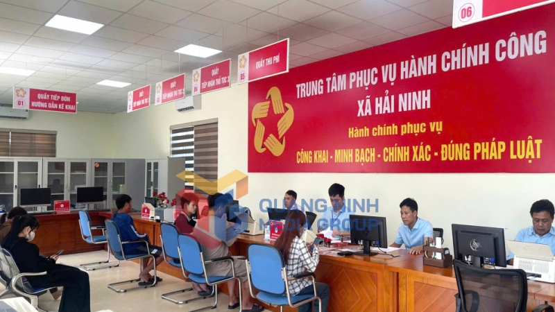 Giải quyết TTHC tại Trung tâm Phục vụ hành chính công xã Hải Ninh (8-2025). Ảnh: Hữu Việt